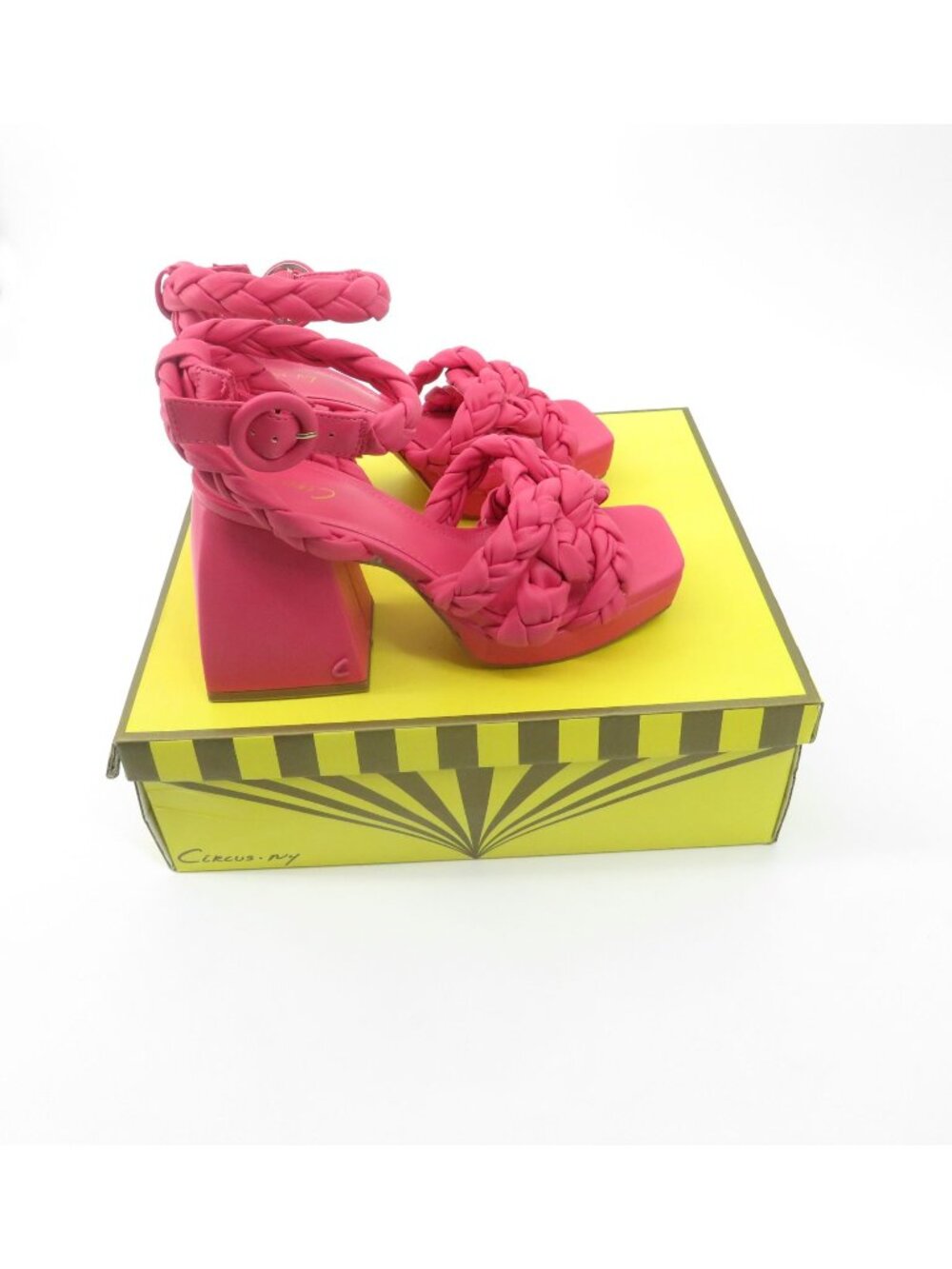 Circus NY Pink Sandals Adjustable Ankle Strap Square Toe Size 5.5 NEW $100